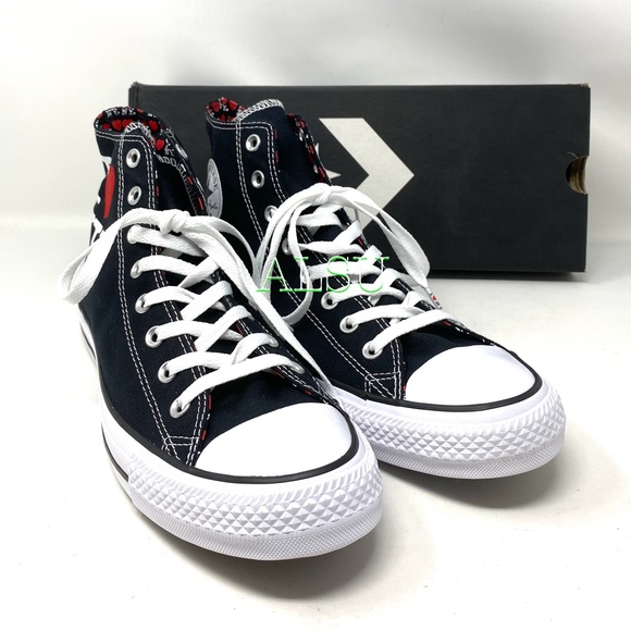Converse Ctas High Top I❤️NY Canvas Black Shoes Men’s Size Sneakers 161183F - Picture 10 of 12
